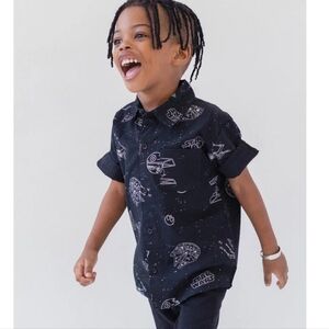 Star Wars Kids Black Button Down Shirt